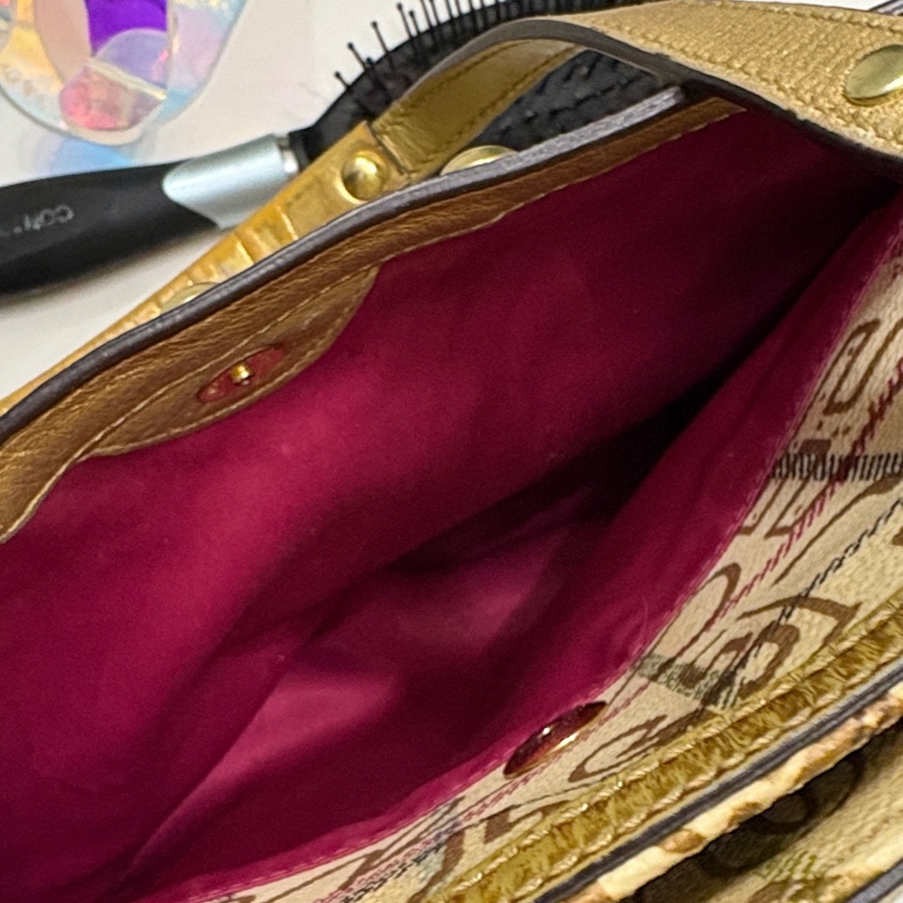 Coach Y2K Gold and Tan Graphic Tote Bag - Picture 16 of 16